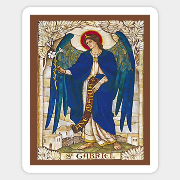 St Gabriel Angel Catholic Saint Archangel Sticker by hispanicworld